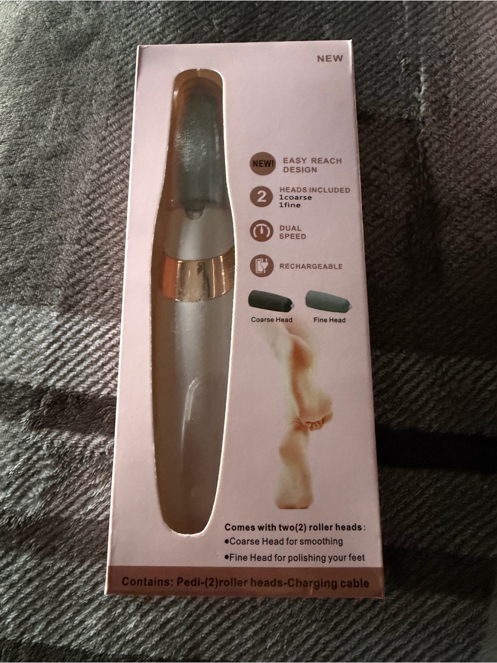 Callus Remover for Feet, USB Rechargeable in Blush Pink with Rose Gold Accent